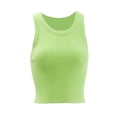 thumbnail image 2 of hirigin Women's Fitted Tank Tops, Sleeveless Round Neck Solid Color Ribbed Knit Crop Tops, 2 of 3