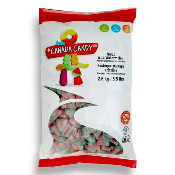 Canada Candy Sour Wild Watermelon Gummy Candy, 2.5kg/5.5 lbs