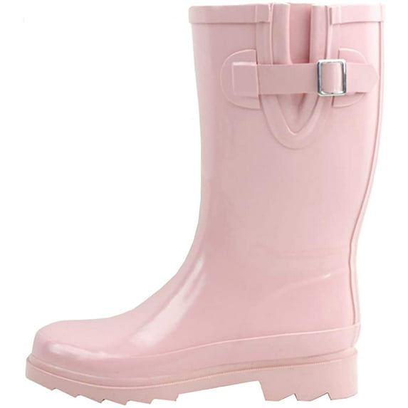 Women's Rain Boots Rubber Buckle Short Garden Wellies Shoes