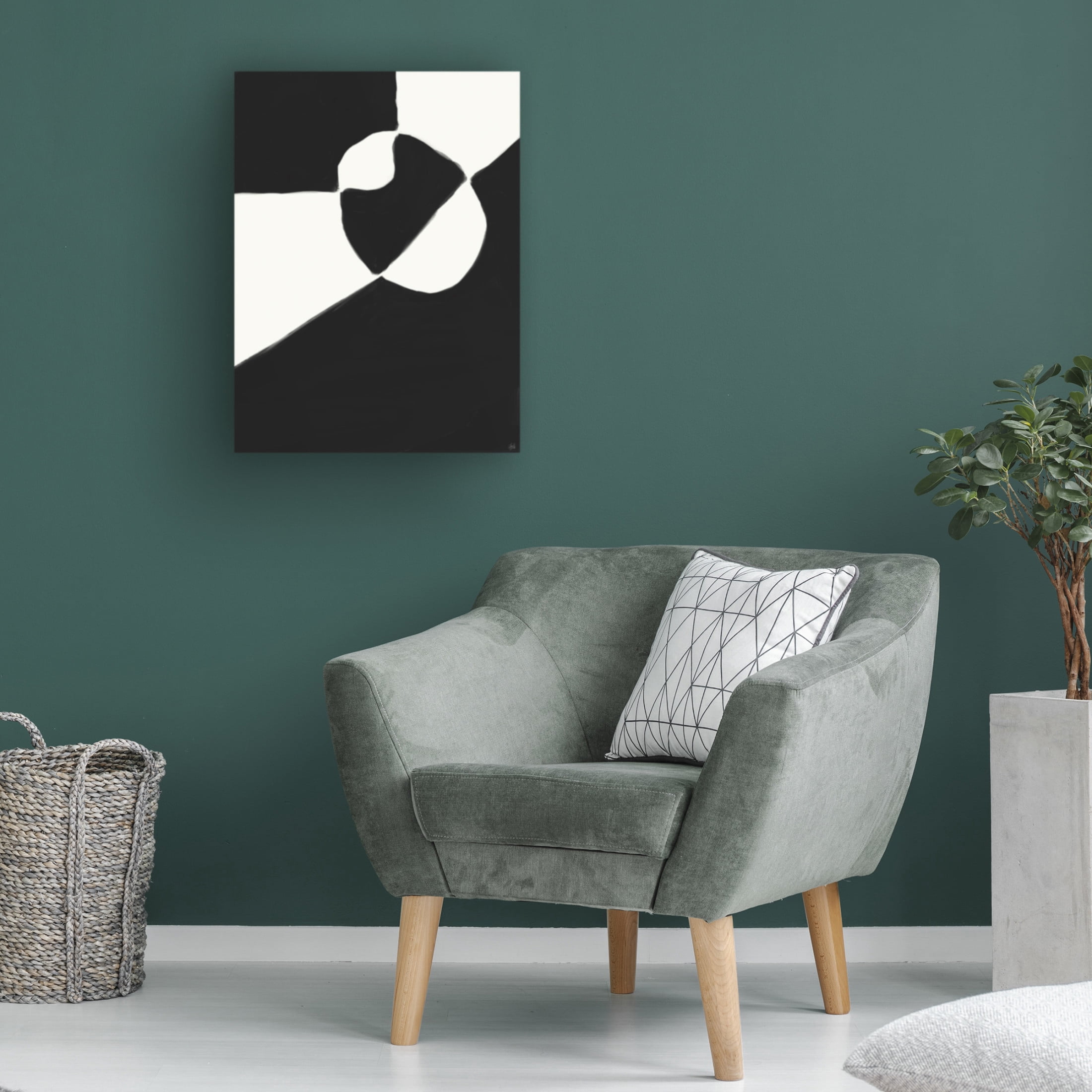 Canvas Wall Art - Line and Brush 'Shapes Exploration In Black 2' Wall Art for Living Room, Bedroom, or Office Décor by Trademark Fine Art - 18 x 24 Inches