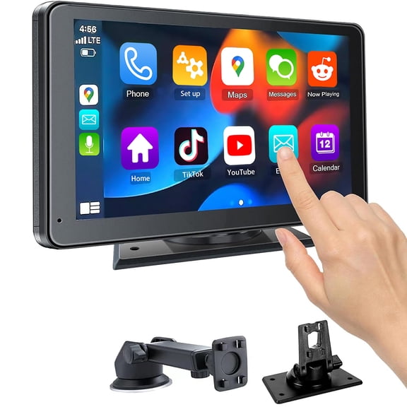 Visiodrive Car In-Dash Audio System Wireless Apple CarPlay and Android Auto, 7 Inch HD Touch Screen, Bluetooth, FM AUX USB, Universal