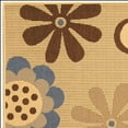 thumbnail image 5 of SAFAVIEH Courtyard Kristopher Floral Indoor/Outdoor Area Rug, 8' x 11', Natural Brown/Blue, 5 of 7