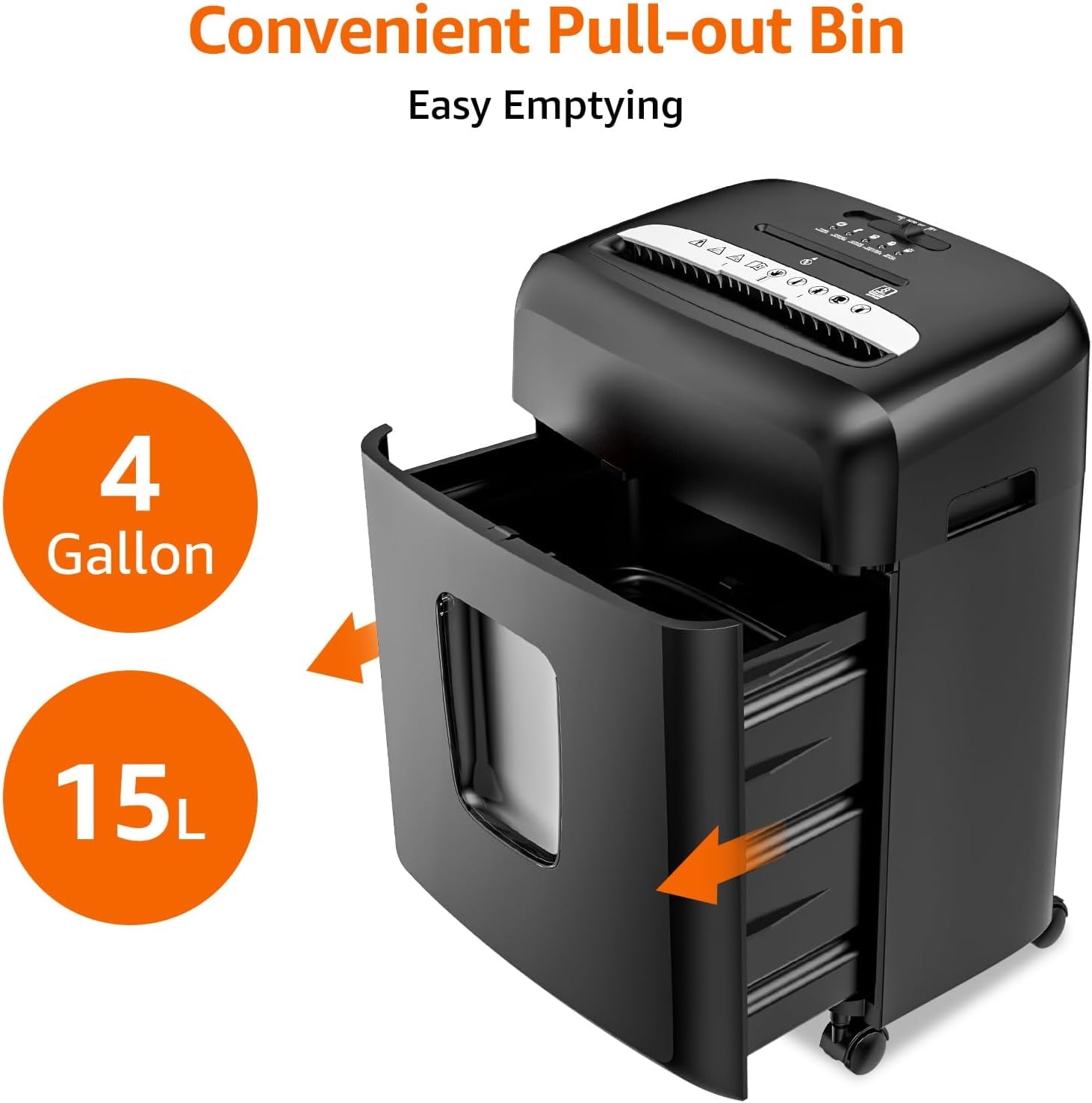 High Security Micro-Cut 8 Sheet Paper and Credit Card Shredder with Easy-Empty Bin, P-4 Level, Black