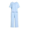 thumbnail image 5 of Joyspun Women's French Terry Short Sleeve Top and Capri Pants Set, 2-Piece, Sizes XS-3X, 5 of 7