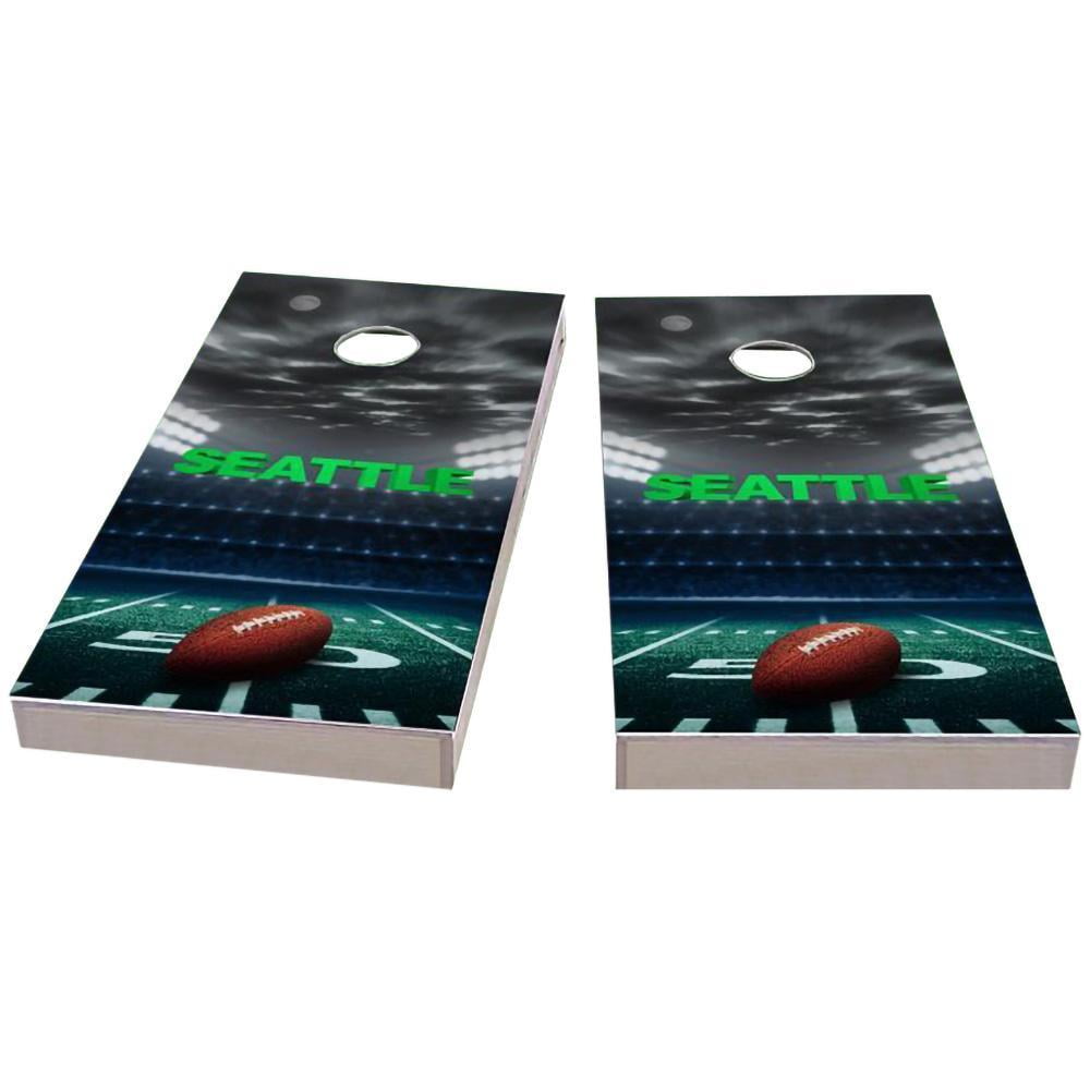 Seattle Football Cornhole Boards Outdoor Lawn Game Perfect 