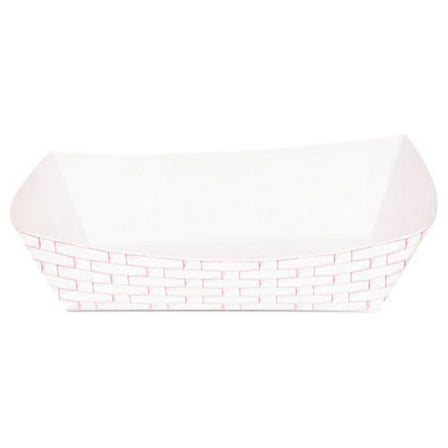 Boardwalk Paper Food Baskets, 5 lb Capacity, Red/White, 500/Carton -BWK30LAG500