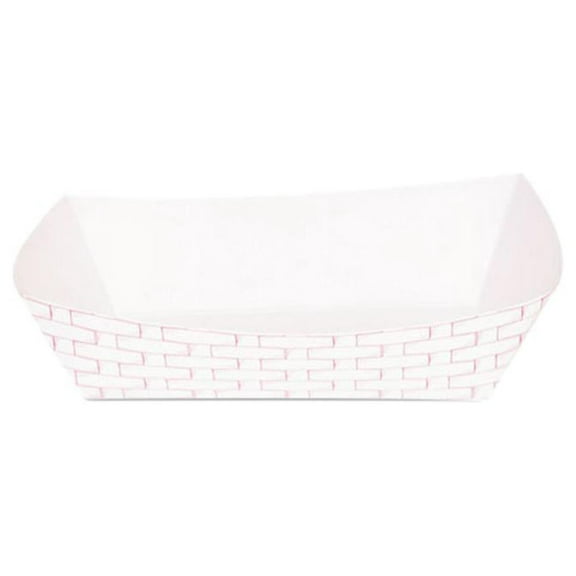 Boardwalk Paper Food Baskets, 5 lb Capacity, Red/White, 500/Carton -BWK30LAG500