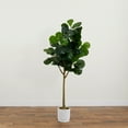thumbnail image 6 of Nearly Natural 6ft. Artificial Fiddle Leaf Fig Tree with White Decorative Planter, Green, 6 of 6