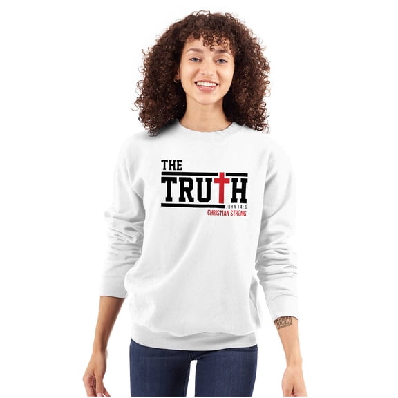 Truth John 14:6 Christian Verse Sweatshirt for Men or Women Brisco Brands S