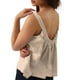 thumbnail image 3 of Camisas para mujer,Camiseta sin mangas con cuello cuadrado de color liso para mujer, diseño sin mangas y espalda descubierta, tela suave de mezcla de algodón, ropa informal de verano, sopatenor, 3 of 9
