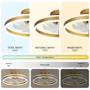 20 Gold Flush Mount Reversible Ceiling Fan with APP Control, 6-Speed Low Profile Ceiling Fan with Light and Remote