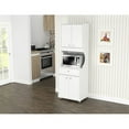 thumbnail image 3 of Inval GALLEY 4 Door Pantry with Microwave Storage in White Engineered Wood, 3 of 8