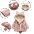 thumbnail image 4 of AJZIOJIRO Boys Girls Winter Fleece Coats for Kids Toddler，Baby Autumn Winter Ears Hooded Thickened Cotton Puffer Jacket Infant Warm Fleece Outerwear for 6M-5 Years Old, 4 of 8
