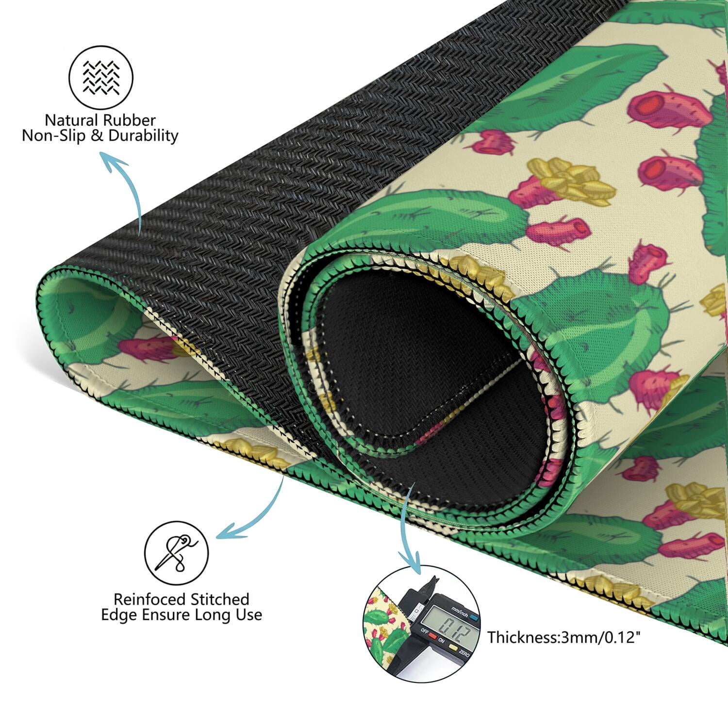 31.5x31.5 Square Plants Mahjong Pad Made of Premium Grade Rubber with Anti-Slip Surface Texture and Noise Dampening Properties for Board Games Card Games and Tiles