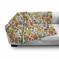 thumbnail image 3 of Woodland Soft Flannel Fleece Throw Blanket, Colorful Cartoon Style Whimsical Owls Acorns Leaves Butterflies Trees, Cozy Plush for Indoor and Outdoor Use, 70" x 90", White and Multicolor, by Ambesonne, 3 of 6
