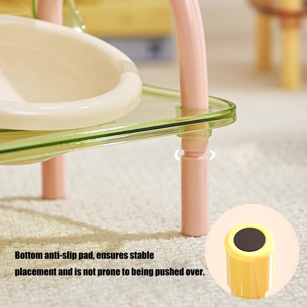 AntiSlip Elevated Pet Slow Feeder Double Bowl Detachable Design Feeding Watering Bowl For Small Breeds Cats Essential