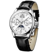 OUPINKE 100% Original Automatic Watches for Mens Self Winding Leather Strap Dress Reloj Male Adult Wristwatch