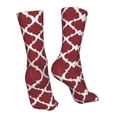 thumbnail image 7 of Xecao Red Moroccan Print Fashion No Heel Casual Crew Socks Cushioned Breathable for Men Women - Moisture wicking,Not easy to fade Suitable for daily, 7 of 7