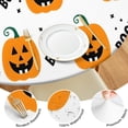 thumbnail image 4 of Happy Halloween Round Table Cover with Elastic Edge Waterproof Spillproof Pumpkin Skull Bat Spider Table Covers Table Cloths for Halloween Background Indoor and Outdoor Birthday (44in), 4 of 7
