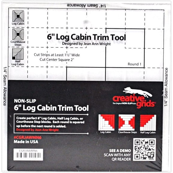 Creative Grids Quilt Ruler 6in Log Cabin Trim Tool