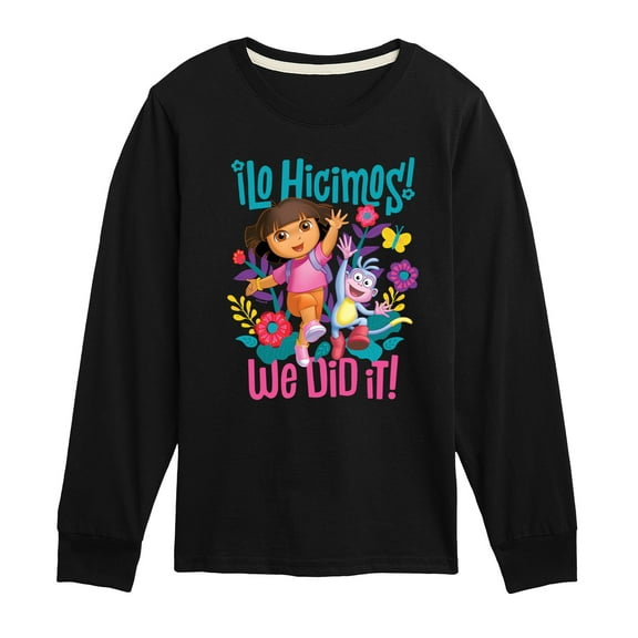 Dora The Explorer - We Did It - Toddler And Youth Long Sleeve Graphic T-Shirt