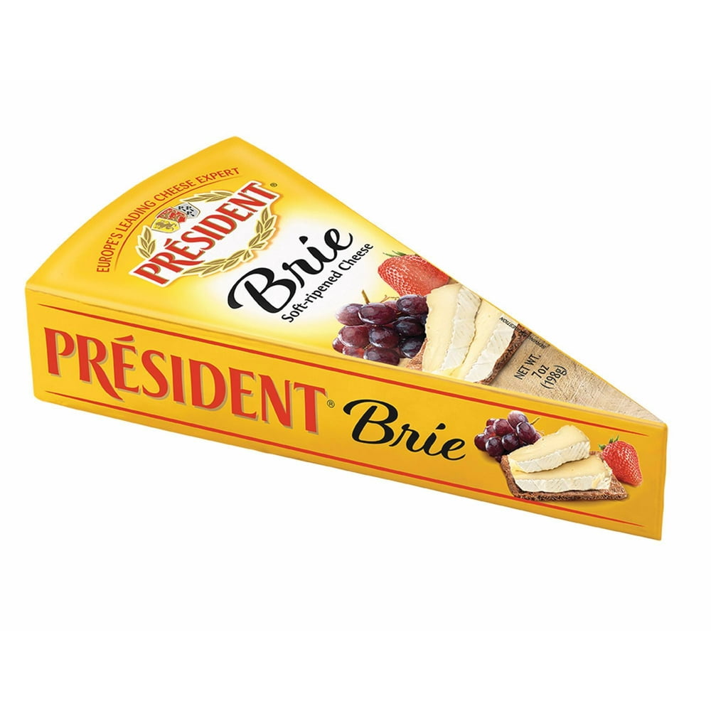 President Foil Wrapped Brie Cheese Wedge, 7 Oz