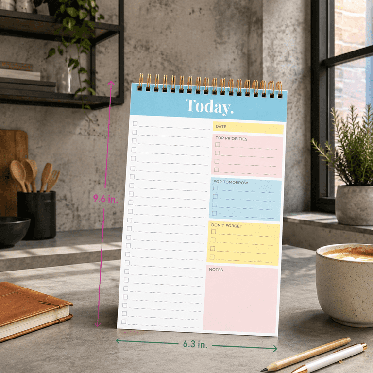 Turquoise Undated Daily Weekly To Do List Planner Notebook, 52-Sheet ...