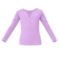 thumbnail image 4 of Girls' Solid Color Long Sleeved Round Neck Dance Practice Uniform Mid Size Children's Top, 4 of 6