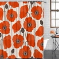 thumbnail image 5 of Abstract Orange Poppy Shower Curtain Set with Hooks, Nature Flower Plant Waterproof Fabric Bath Curtains Decoration Bathroom Standard Size 72x72inch, 5 of 6
