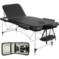 thumbnail image 2 of Topeakmart 27.6'' Wide Massage Table Adjustable 3 Fold Aluminum Massage Bed with Backrest/Headrest/Armrest/Hand Pallet, Black, 2 of 17