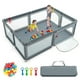 thumbnail image 1 of Parque de Juego para Bebé, Corralito Extra Grande con Puertas, 4 Anillos, Bolas Oceánicas, Bolsa de Transporte, Ventosas Antideslizantes, Malla Transpirable & Visible para Interior y Exterior, 1 of 4
