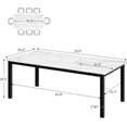 thumbnail image 3 of Qinaqin cm de Profundidadining Mesa para 6 People Farmhouse Madera Kitchen Rectángulo Furniture con Metálico Legs Profundidad Conference Tables Escritorio para, 3 of 7