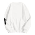 thumbnail image 4 of Cross Print Sweatshirts for Women Letter Crewneck Pullover Long Sleeve Casual Streetwear Soft Comfortable Loose Fit White S, 4 of 5