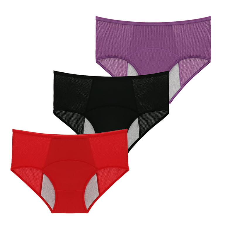 3 Pack Women Menstrual Panties Teen Girls Period Underwear