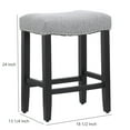 thumbnail image 5 of Costaelm Bulmon 24" Upholstered Counter Stool with Nail Head Trim, Black/Gray, 5 of 7