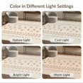 thumbnail image 7 of ODIKA 6'x9' Beige Sand Multi Pattern Geometric Striped Washable Area Rug Contemporary Vertical Bands Dots Ovals for Queen Size Bedroom, Under Bed, Master Suite, Easy Care, Non-Shedding, 7 of 7