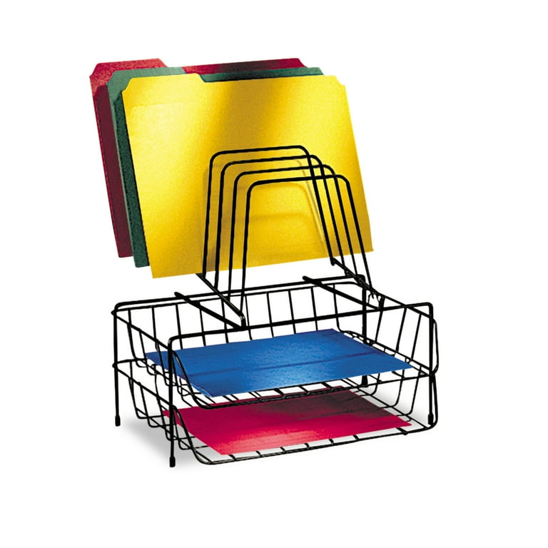 Wire Double Tray with Step File Sorter, 8 Sections, Letter Size Files, 13.88 Wire Double Tray with Step File Sorter, 8 Sections, Letter Size Files, 13.88