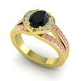 thumbnail image 2 of 2.35 Carat Oval Cut Black Onyx & Pink Sapphire Gemstone Wonderful Bridal Ring for Women Solid 14K Yellow Gold Size 9 by Diamond-Capitals, 2 of 8