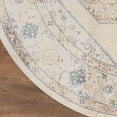 thumbnail image 3 of Nourison Astra Machine Washable 7'10" x Round Ivory Blue Vintage Indoor Rug, 3 of 9