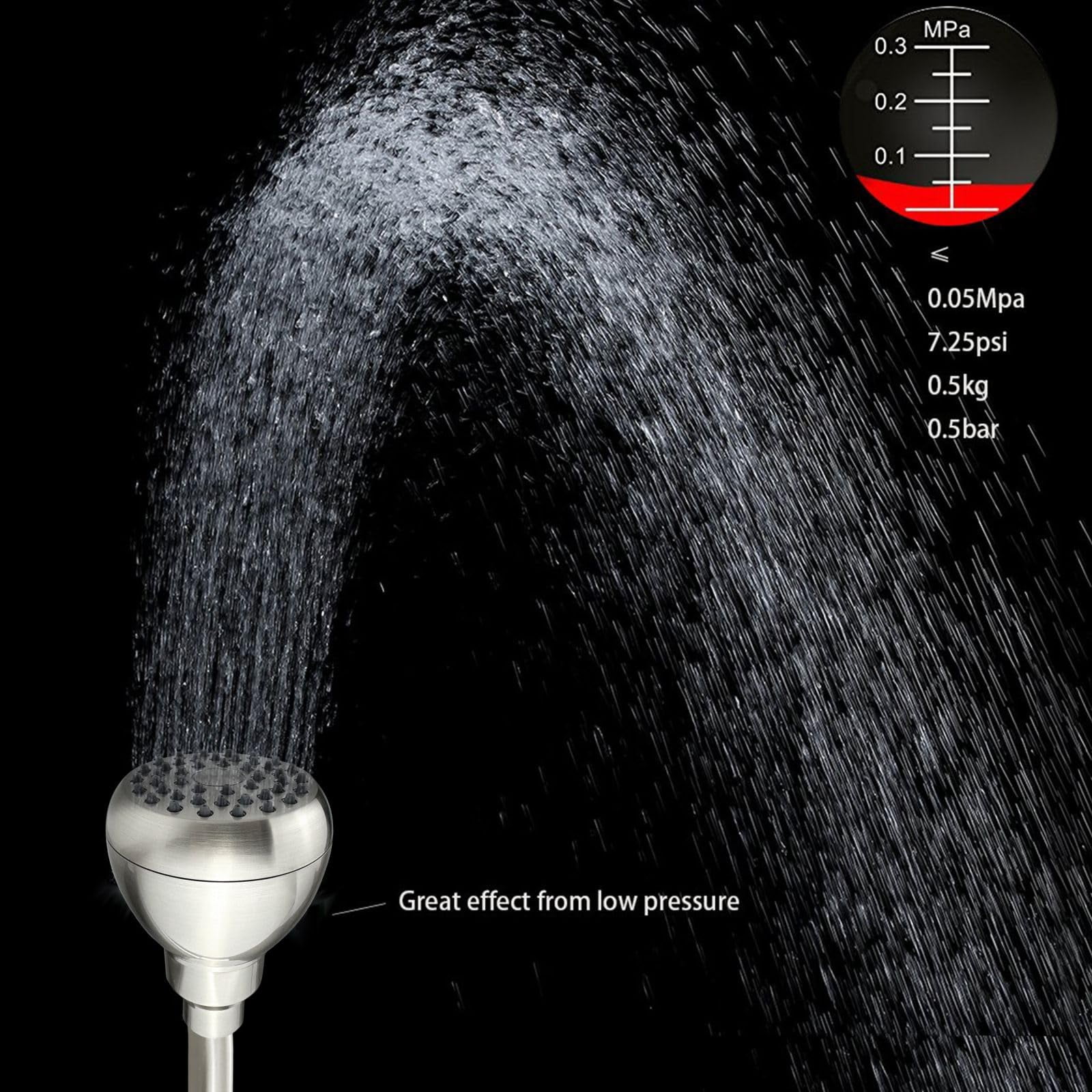 High Pressure Shower Head - Powerful Bathroom Pressure Boosting Showerhead - Perfect Universal Replacement for Rain Shower Heads