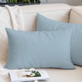 thumbnail image 3 of Light Blue Lumbar Pillow Covers 12x20 Inch, Farmhouse Solid Blue Color Modern Art Decorative Pillowcase with Zipper, Microfiber Pillow Protector, Breathable Throw Pillowcases for Sofa Bed Living Room, 3 of 9