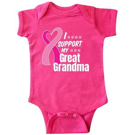 

Inktastic Breast Cancer Awareness I Support My Great Grandma Gift Baby Boy or Baby Girl Bodysuit