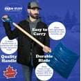 thumbnail image 3 of FARM-TUFF Durable Snow Shovel with Ash Hardwood Handle and Large Non Stick Plastic Blade, Blue, 18in, 3 of 6