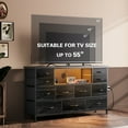 thumbnail image 6 of Laintene TV Stand Dresser for 60" TV, Long Dressers for Bedroom with LED and Power Outlet, Fabric Chest TV Stands for Living Room, Black, 6 of 8