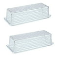 thumbnail image 2 of 2 X Single Stick Butter Dish Serving Tray Lid Container Saver Textured Design, 2 of 3