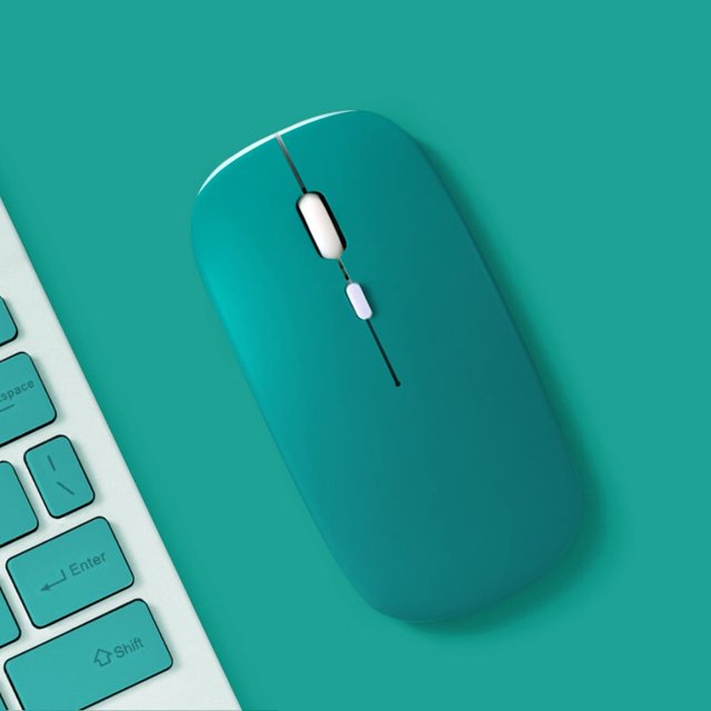 Ratón inalámbrico GUUGEI con Bluetooth, silencioso, para ordenador portátil, PC, mini, ultrafino, modo único, con batería, para juegos