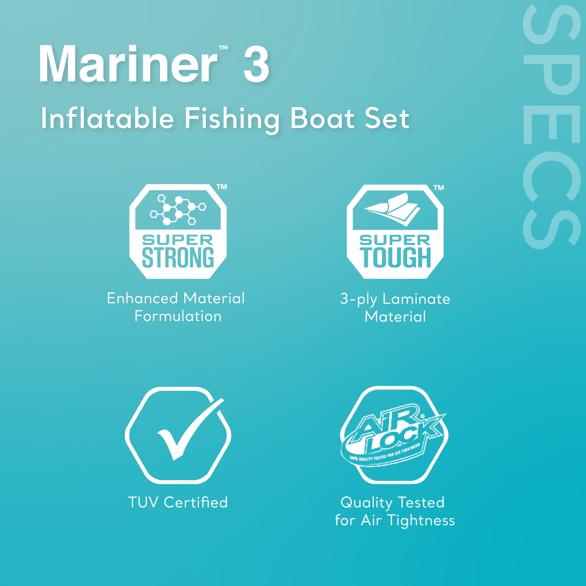 Intex Mariner 3, 3-Person Inflatable River/Lake Dinghy Boat & Oars Set