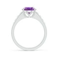 thumbnail image 2 of ANGARA Natural 2.28 Ct. Amethyst with Diamond Classic Ring in 14K White Gold for Women (Ring Size: 3.5), 2 of 10