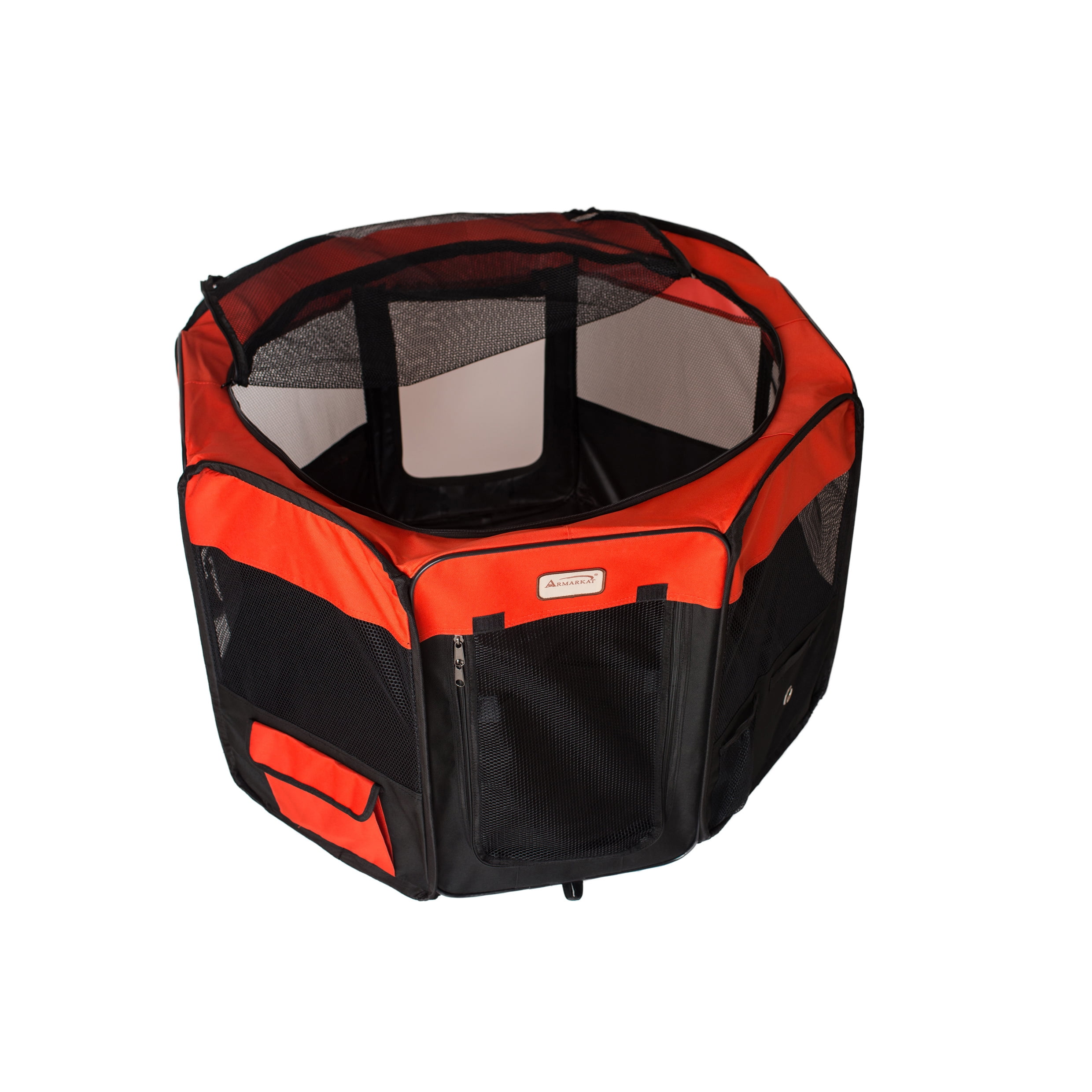 Armarkat Model PP002R-M Portable Pet Playpen in Black and Red Combo