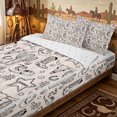 thumbnail image 3 of Erosebridal Doodle Western Cowboy Print Zipper Twin Comforter Sets with Fitted Sheet and 2 Pillowcases,Cactus Bull Skull Boot Accent Zipper Bedding Set,Black Cream,4-Piece,Reversible, 3 of 6